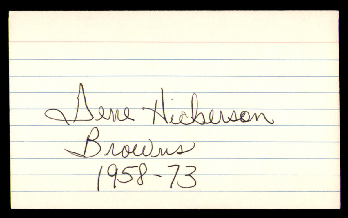 Gene Hickerson Autographed 3x5 Index Card Cleveland Browns SKU #248505