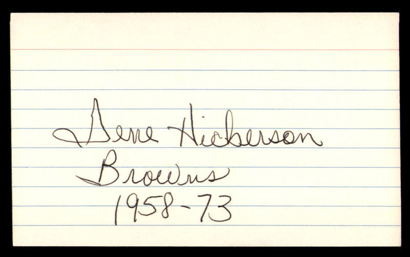 Gene Hickerson Autographed 3x5 Index Card Cleveland Browns SKU #248505