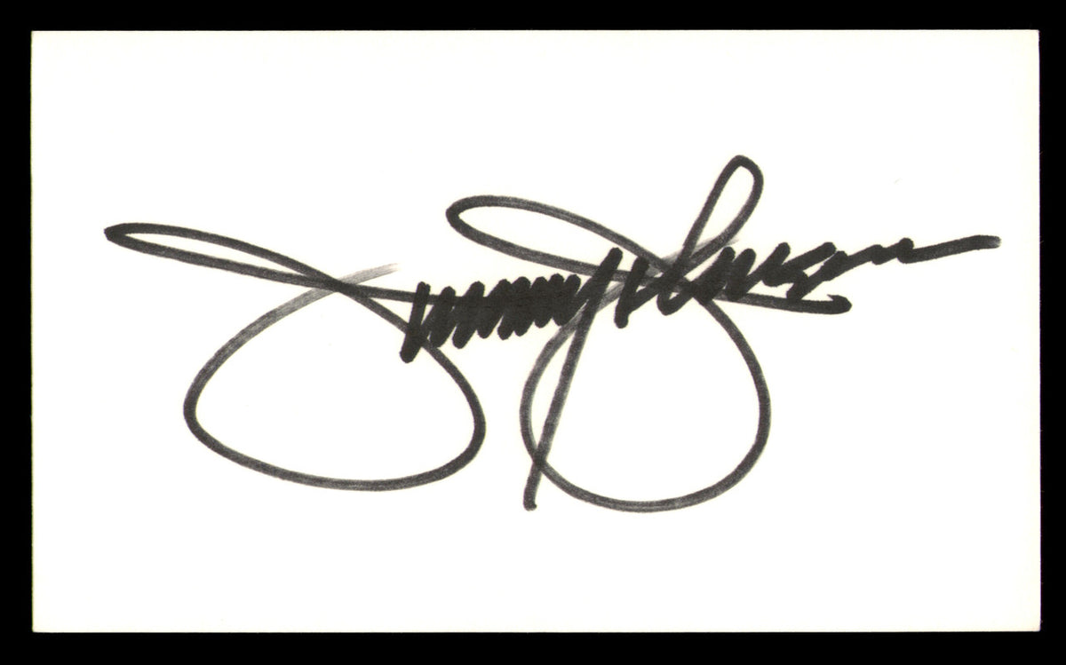 Jimmy Johnson Autographed 3x5 Index Card San Francisco 49ers SKU #248516