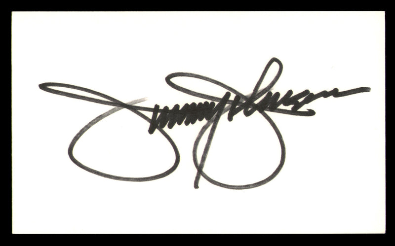 Jimmy Johnson Autographed 3x5 Index Card San Francisco 49ers SKU #248516
