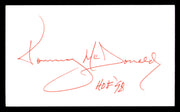 Tommy McDonald Autographed 3x5 Index Card Philadelphia Eagles "HOF 98" SKU #248525