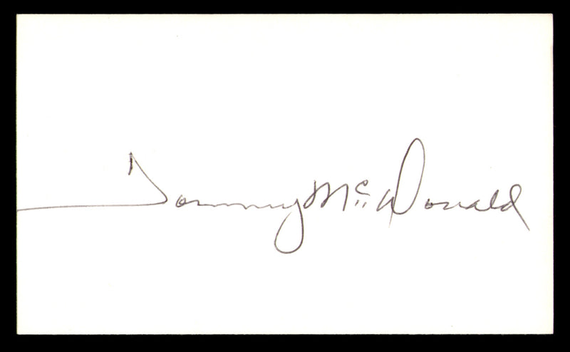 Tommy McDonald Autographed 3x5 Index Card Philadelphia Eagles SKU #248527
