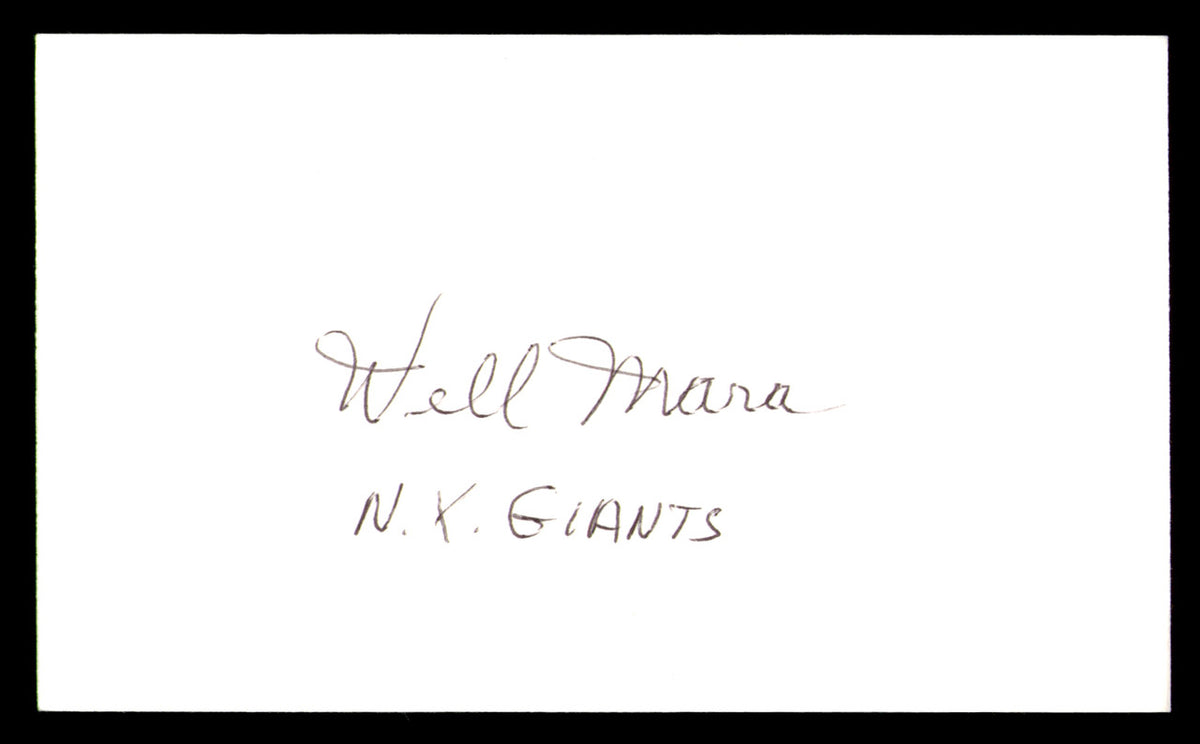Wellington Well Mara Autographed 3x5 Index Card New York Giants Owner SKU #248532
