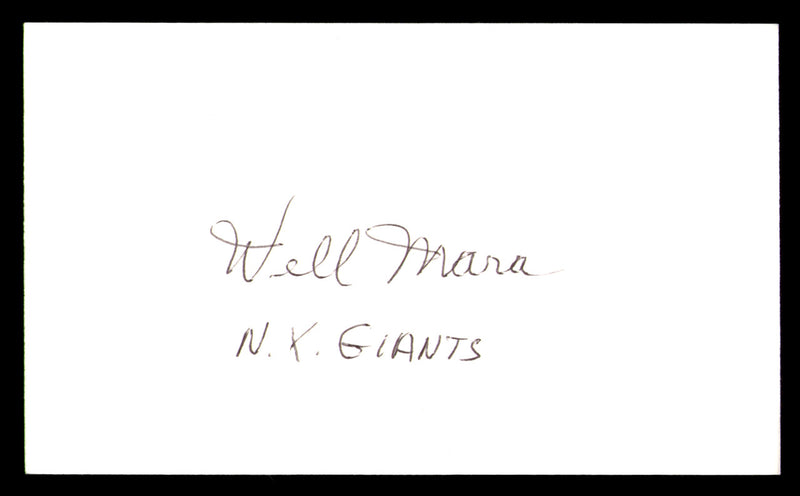 Wellington Well Mara Autographed 3x5 Index Card New York Giants Owner SKU #248532