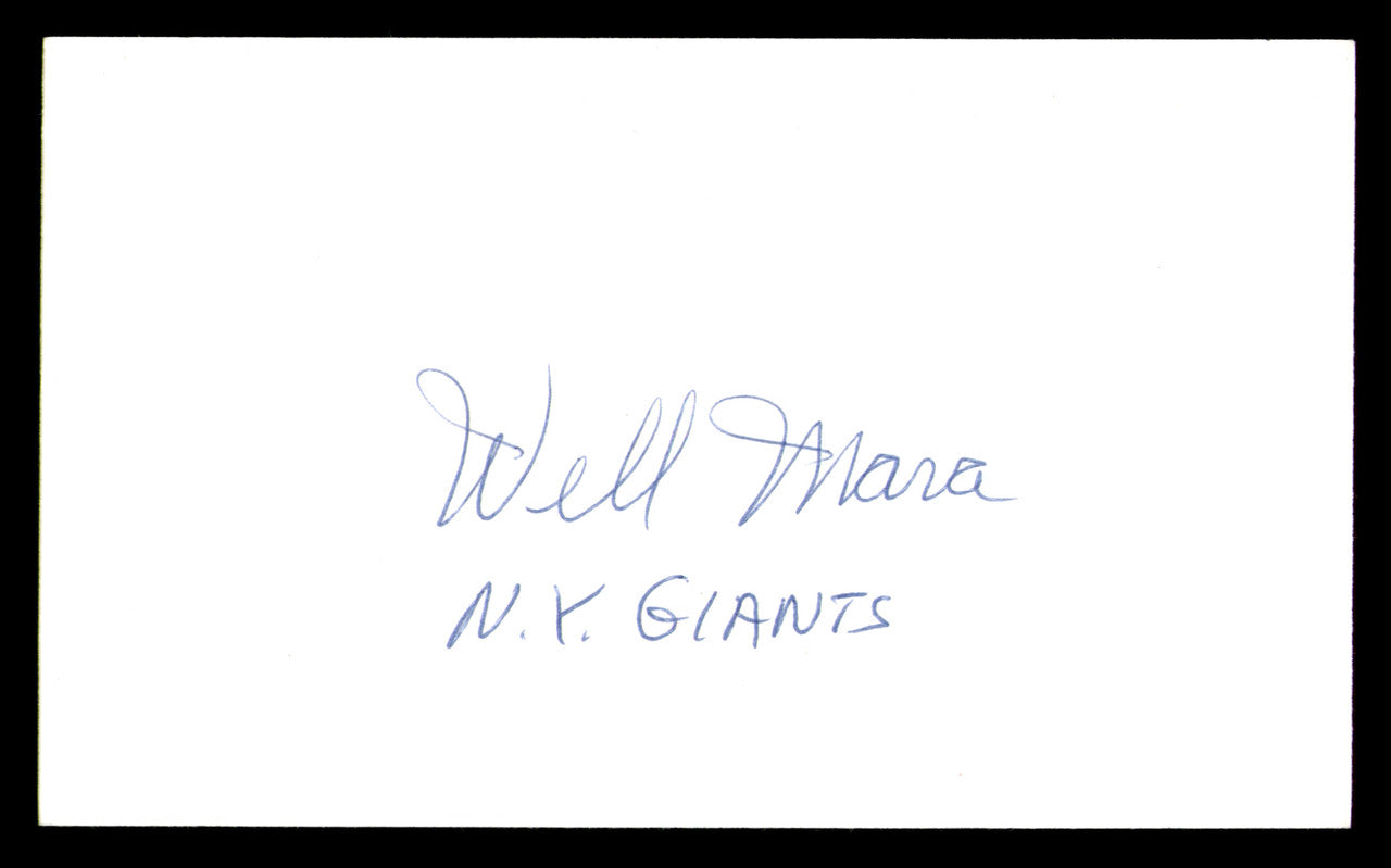 Wellington Well Mara Autographed 3x5 Index Card New York Giants Owner SKU #248533