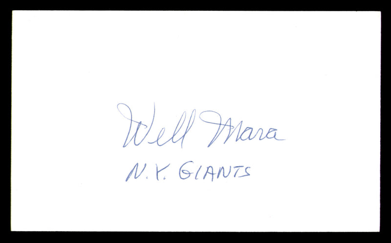 Wellington Well Mara Autographed 3x5 Index Card New York Giants Owner SKU #248533