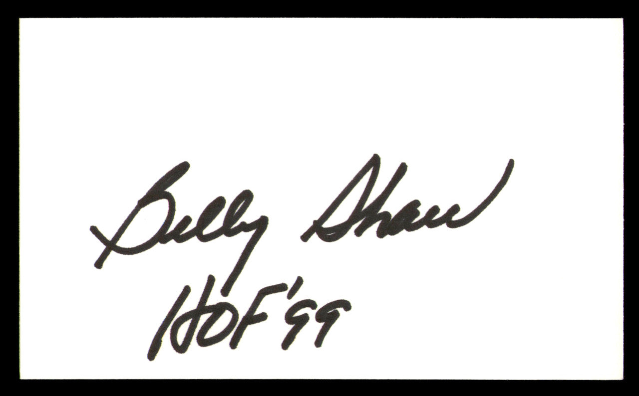 Billy Shaw Autographed 3x5 Index Card Buffalo Bills "HOF 99" SKU #248552