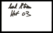 Hank Stram Autographed 3x5 Index Card Kansas City Chiefs "HOF 03" SKU #248560
