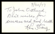 Ken Strong Autographed 3x5 Index Card New York Giants "To John" SKU #248563