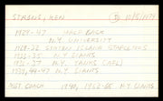 Ken Strong Autographed 3x5 Index Card New York Giants "To John" SKU #248563