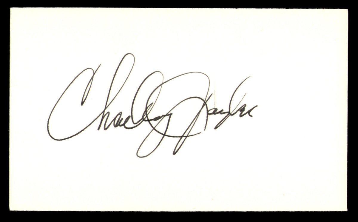 Charley Taylor Autographed 3x5 Index Card Washington Redskins SKU #248565