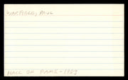 Paul Warfield Autographed 3x5 Index Card Cleveland Browns SKU #248573
