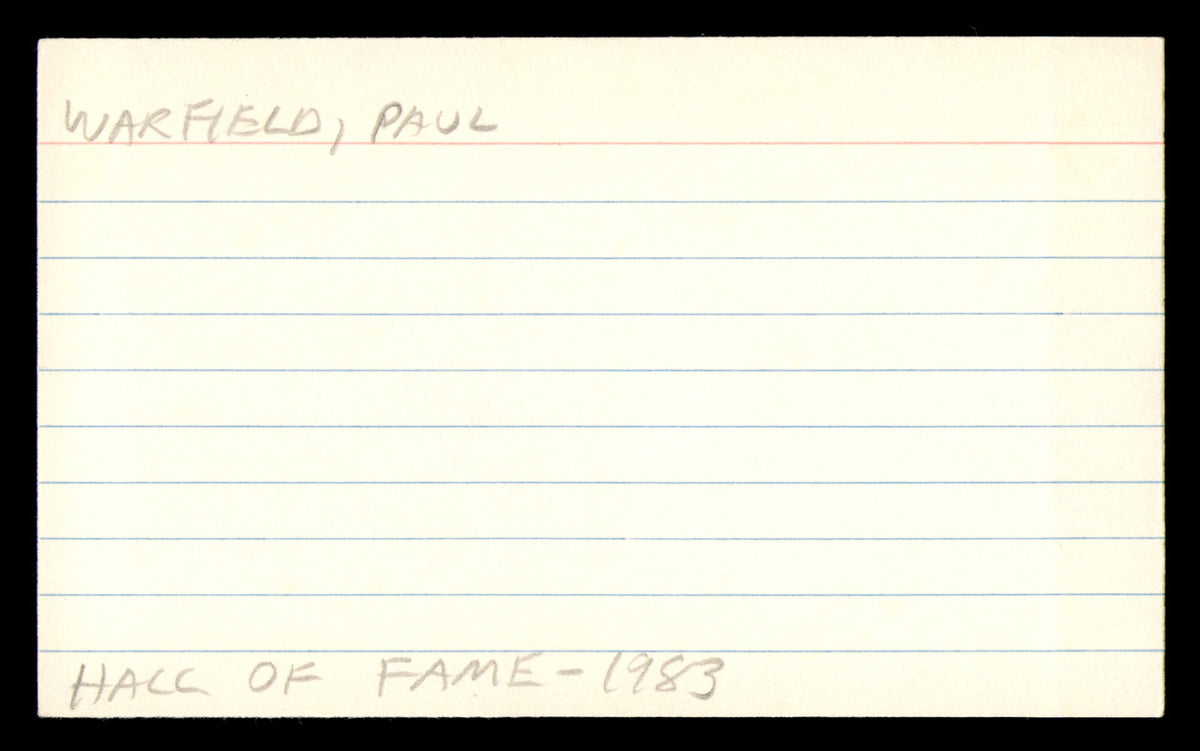 Paul Warfield Autographed 3x5 Index Card Cleveland Browns SKU #248573