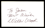 Willie Wood Autographed 3x5 Index Card Green Bay Packers "To John" SKU #248586
