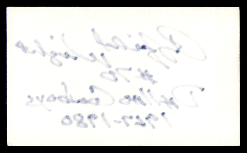 Rayfield Wright Autographed 3x5 Index Card Dallas Cowboys SKU #248587