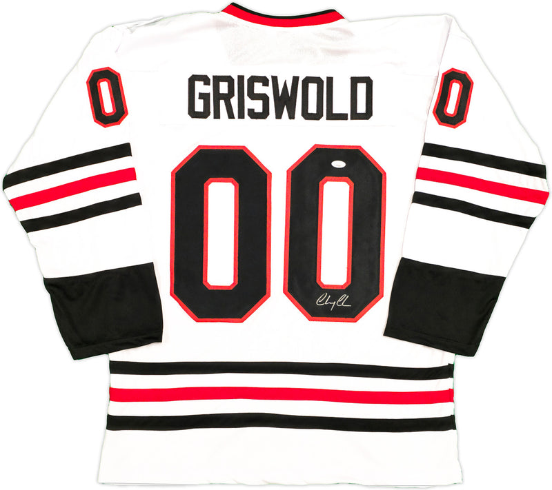 Christmas Vacation Chevy Chase Autographed White Jersey JSA Stock #230658