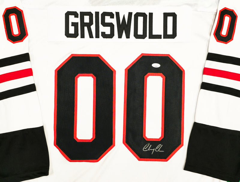 Christmas Vacation Chevy Chase Autographed White Jersey JSA Stock #230658