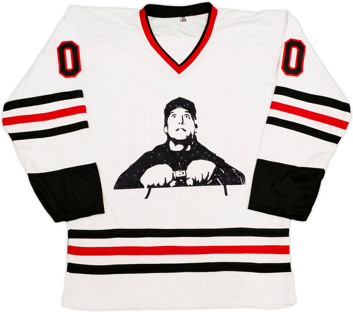 Christmas Vacation Chevy Chase Autographed White Jersey JSA Stock #230658