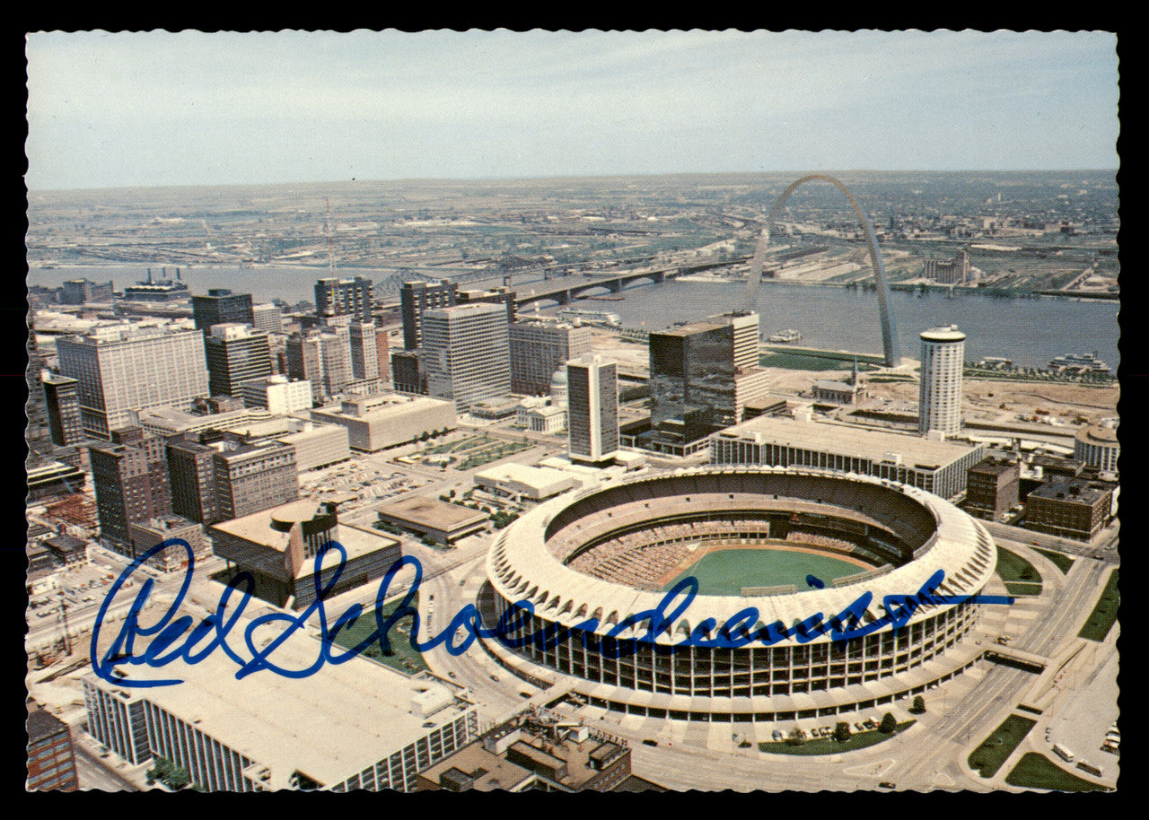 Red Schoendienst Autographed 4x6 Postcard St. Louis Cardinals SKU #248613