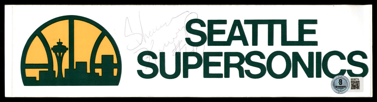 Shawn Kemp Autographed 3x12 Seattle Supersonics Sticker Vintage Signature Beckett BAS QR #BS36774