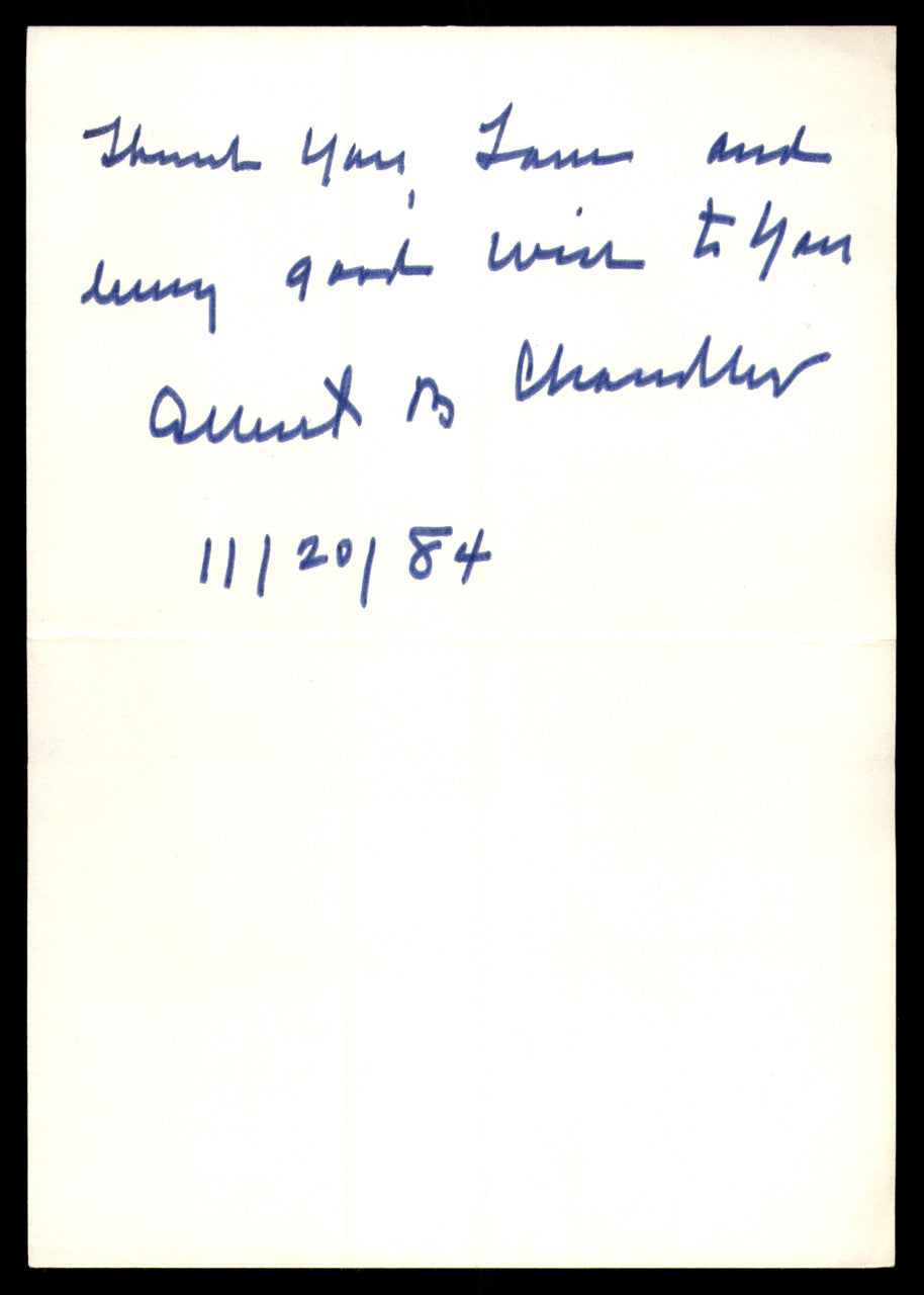 AB A.B. Happy Chandler Autographed Cut Signatures (4 Count Lot) Commissioner SKU #248661