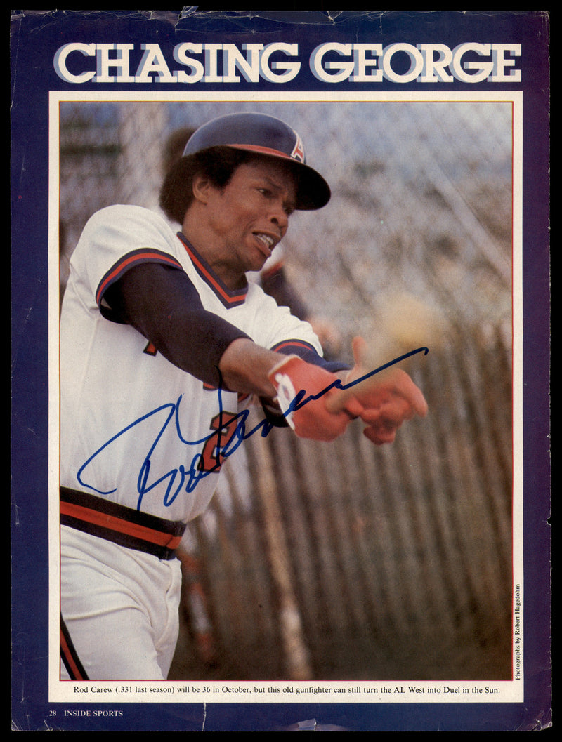 Rod Carew Autographed 8x11 Magazine Page Photo California Angels SKU #248669