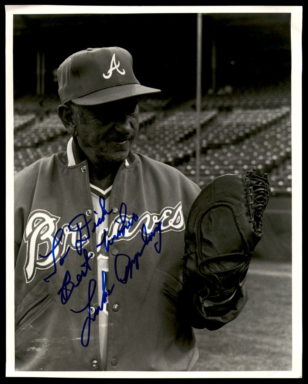Luke Appling Autographed 8x10 Photo Atlanta Braves "To Dick" SKU #248679