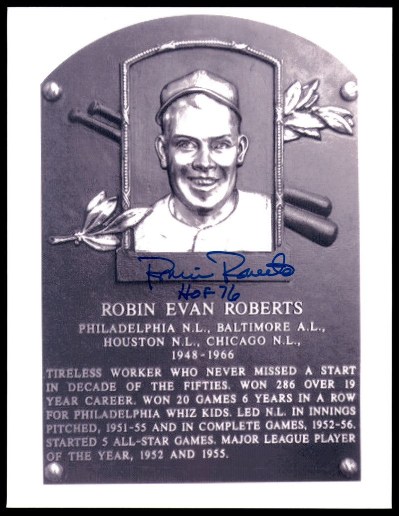 Robin Roberts Autographed 8.5x11 Photo Philadelphia Phillies "HOF 76" SKU #248688