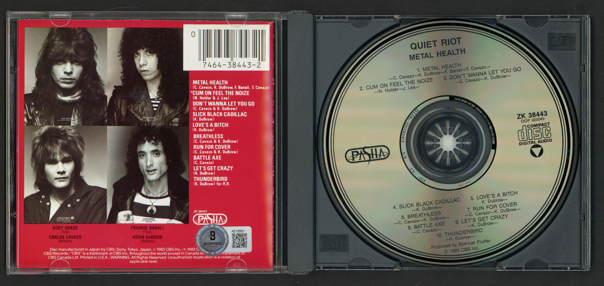 Quiet Riot Autographed Metal Health CD Cover With 4 Signatures Including Kevin DuBrow Beckett BAS #AE16581