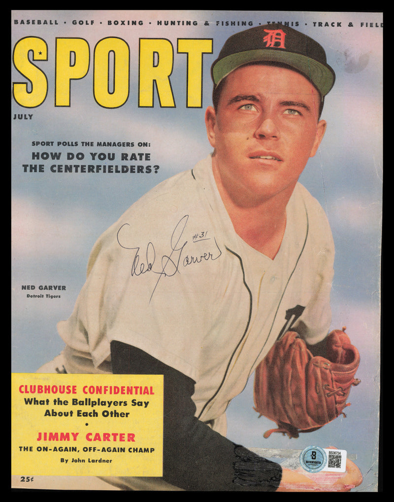 Ned Garver Autographed Sport Magazine Cover Detroit Tigers Beckett BAS QR #BS36724