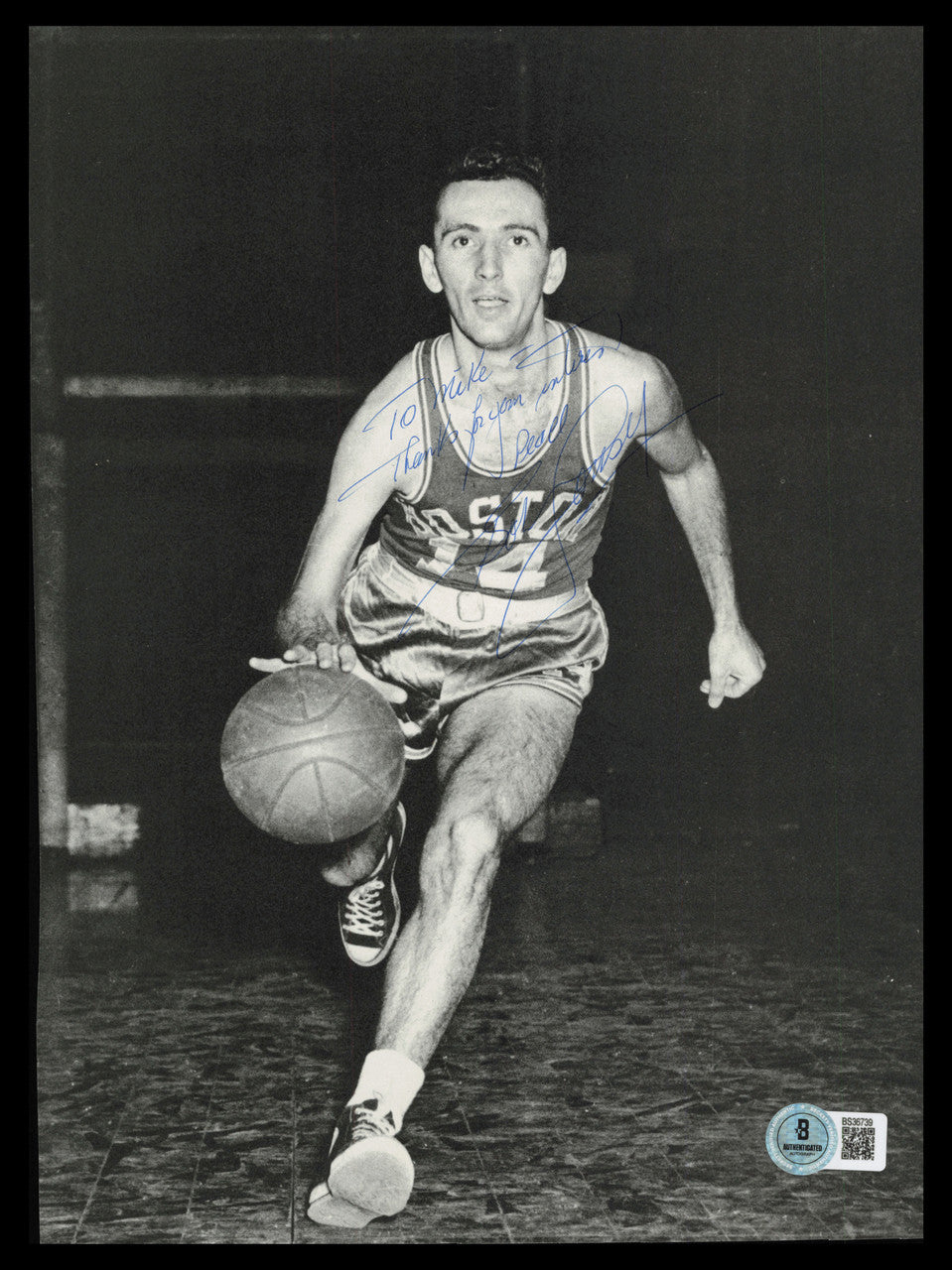 Bob Cousy Autographed 8x11 Magazine Page Photo Boston Celtics "To Mike" Beckett BAS QR #BS36739