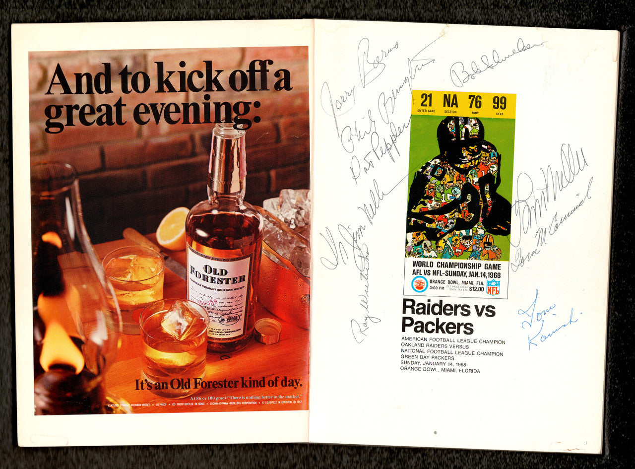 1968 Green Bay Packers Autographed Super Bowl II Program With 21 Signatures Including Bart Starr & Henry Jordan Beckett BAS #AE16479