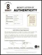 Jackie Robinson Autographed 1956 Greatest Sports Thrill Contract Brooklyn Dodgers Beckett BAS #AE16478
