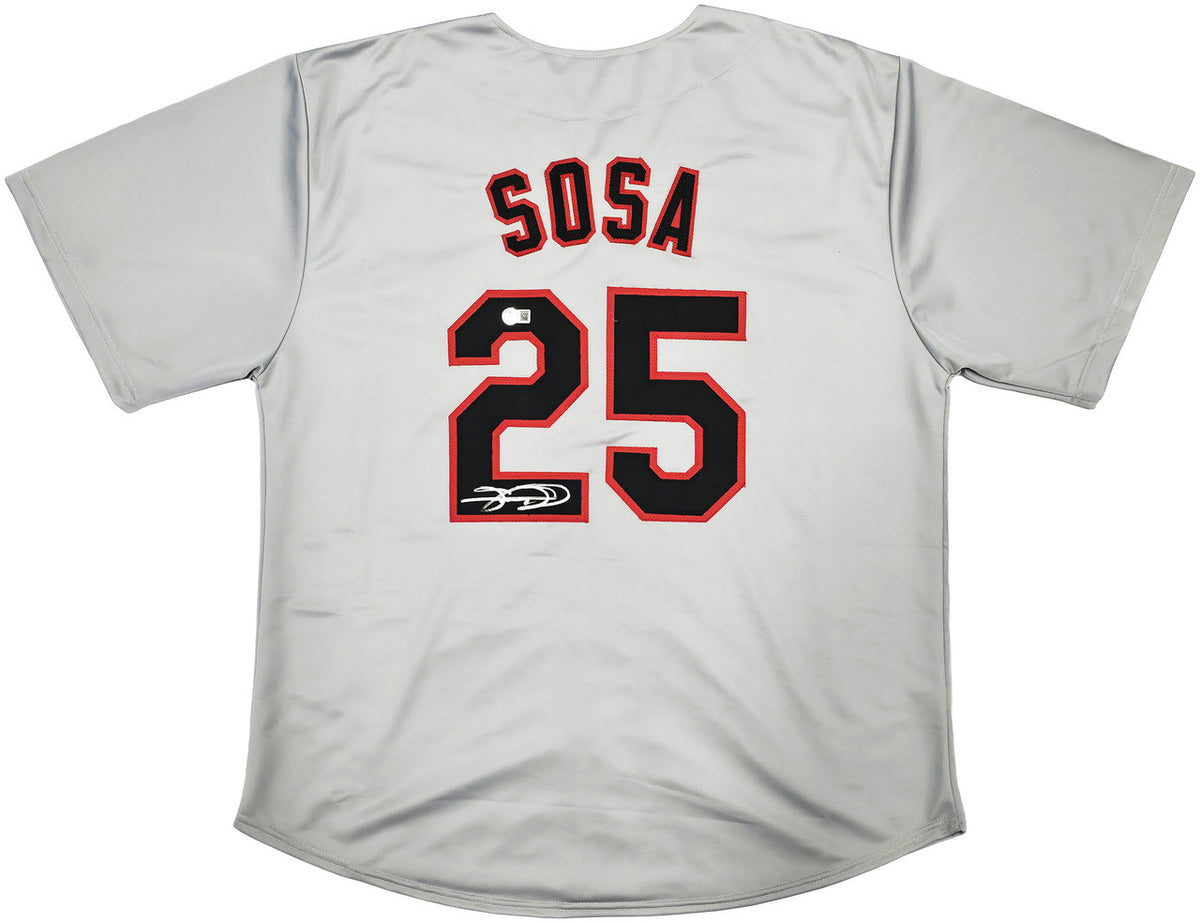Chicago White Sox Sammy Sosa Autographed Gray Jersey Beckett BAS Witness Stock #245741