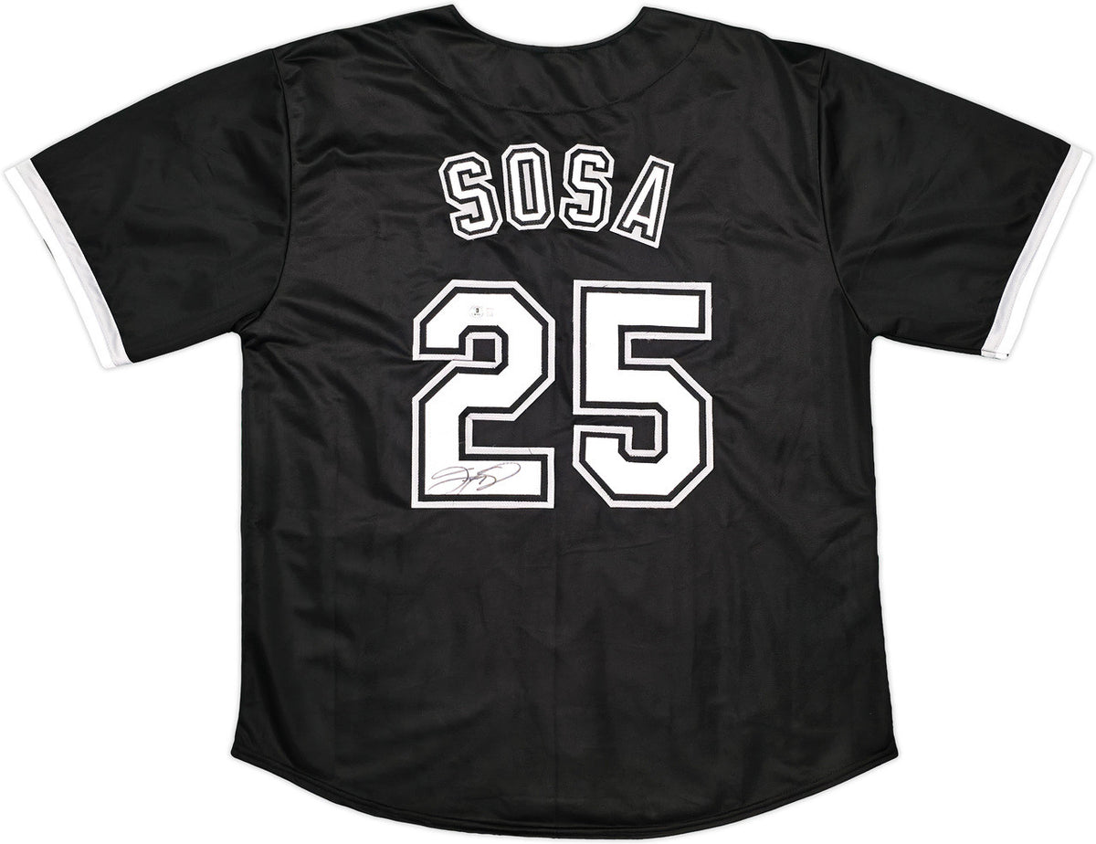 Chicago White Sox Sammy Sosa Autographed Black Jersey Beckett BAS Witness Stock #245740