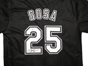 Chicago White Sox Sammy Sosa Autographed Black Jersey Beckett BAS Witness Stock #245740