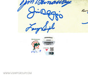 1972 Miami Dolphins Perfect Season Team Autographed 24x24 Lithograph Photo With 40+ Signatures Including Don Shula & Bob Griese #/217 Fanatics Holo Stock #246182