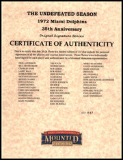 1972 Miami Dolphins Perfect Season Team Autographed 20x24 Photo With 40+ Signatures Including Don Shula & Bob Griese #/117 Fanatics Holo Stock #246184