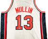 Team USA Chris Mullin Autographed White Jersey Beckett BAS Witness Stock #232595