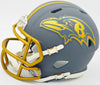 Justin Tucker Autographed Baltimore Ravens Slate Gray Speed Mini Helmet JSA Stock #232735