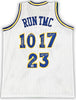 Golden State Warriors Chris Mullin, Tim Hardaway & Mitch Richmond Autographed White Jersey Run TMC "HOF" Beckett BAS Witness Stock #216816