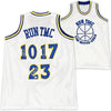 Golden State Warriors Chris Mullin, Tim Hardaway & Mitch Richmond Autographed White Jersey Run TMC Beckett BAS Witness Stock #216817