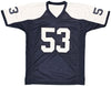 Dallas Cowboys Mark Stepnoski Autographed Dark Blue Jersey Beckett BAS Stock #216614