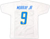 Los Angeles Chargers Kenneth Murray Jr. Autographed White Jersey Beckett BAS Witness Stock #215957