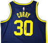 Golden State Warriors Stephen Curry Autographed Blue Jordan Statement Edition Jersey Size 48 Beckett BAS QR Stock #216024