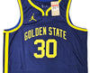 Golden State Warriors Stephen Curry Autographed Blue Jordan Statement Edition Jersey Size 48 Beckett BAS QR Stock #216024