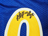 Golden State Warriors Chris Mullin, Tim Hardaway & Mitch Richmond Autographed Blue Jersey Run TMC "HOF" Beckett BAS Witness Stock #216818