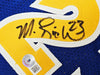 Golden State Warriors Chris Mullin, Tim Hardaway & Mitch Richmond Autographed Blue Jersey Run TMC "HOF" Beckett BAS Witness Stock #216818