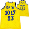 Golden State Warriors Chris Mullin, Tim Hardaway & Mitch Richmond Autographed Yellow Jersey Run TMC "HOF" Beckett BAS Witness Stock #216822