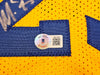 Golden State Warriors Chris Mullin, Tim Hardaway & Mitch Richmond Autographed Yellow Jersey Run TMC "HOF" Beckett BAS Witness Stock #216822